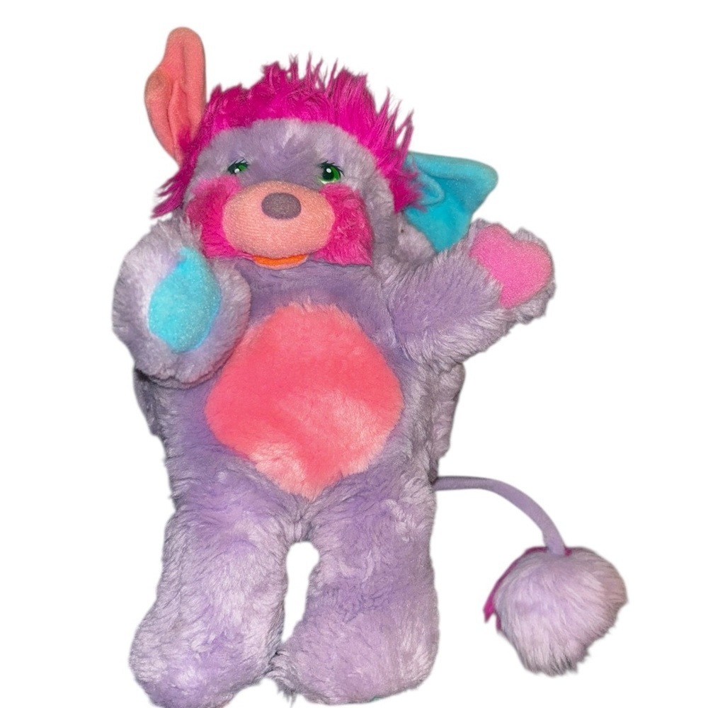 Rare Vintage Mattel Popples Lilac Purple Pretty Bit Plush Soft Toy Doll 8" 1980s